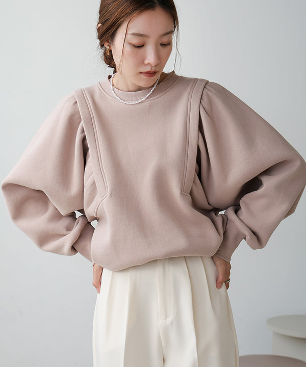 SLEEVE JERSEY WITH BRUSHED SWEAT