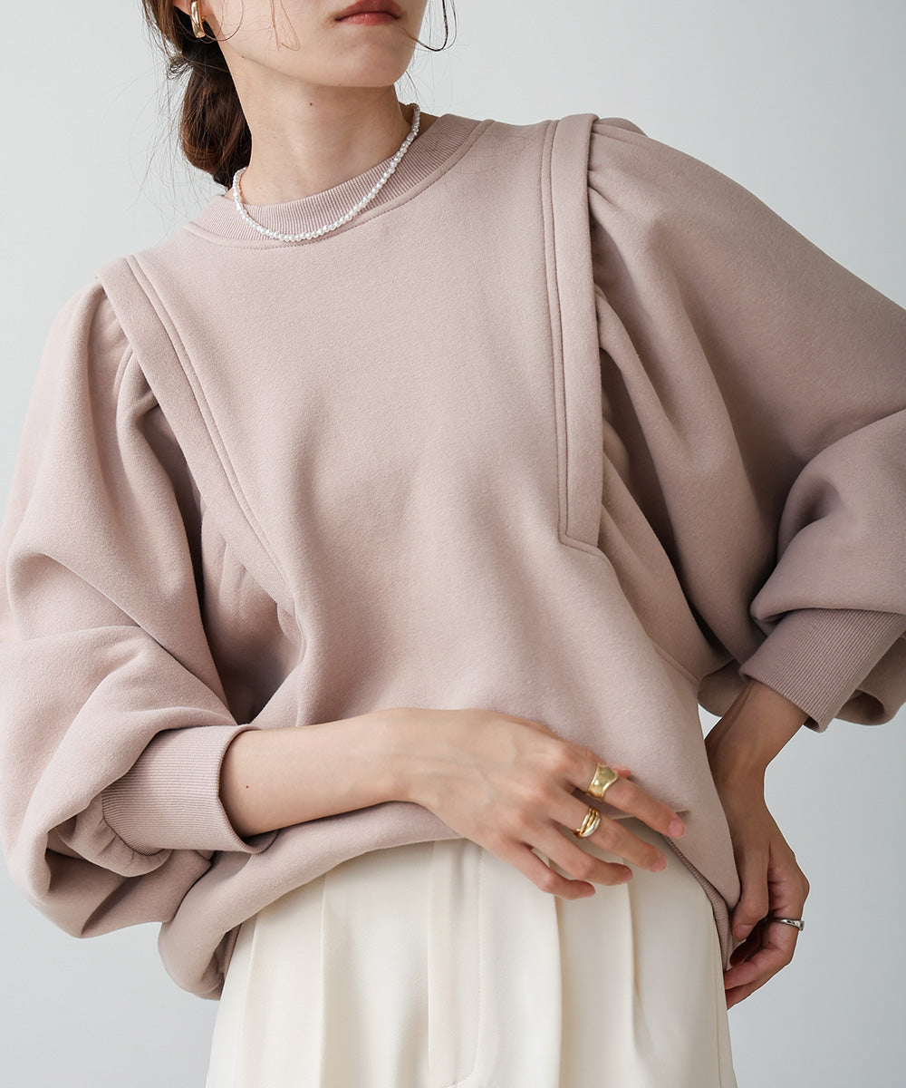 SLEEVE JERSEY WITH BRUSHED SWEAT