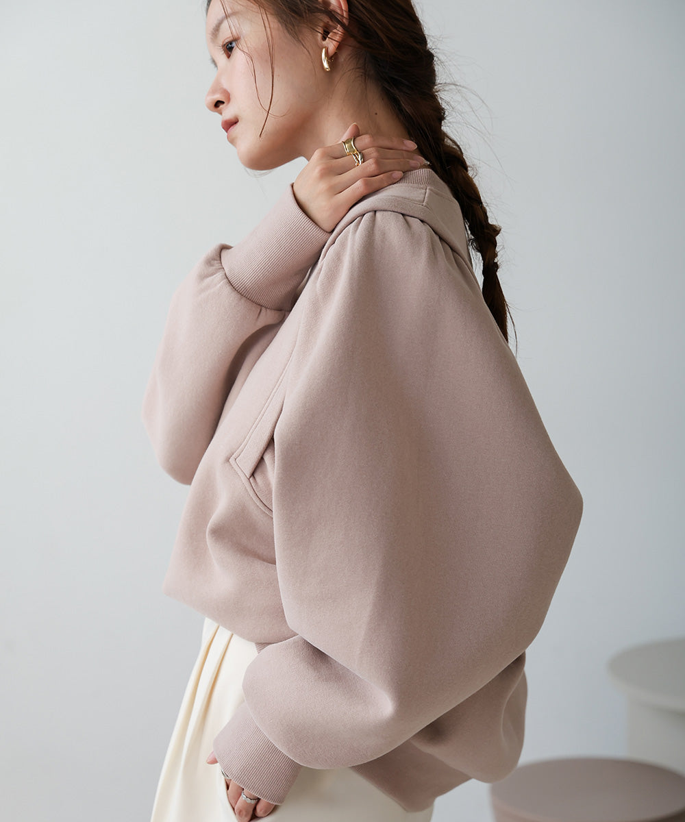 SLEEVE JERSEY WITH BRUSHED SWEAT