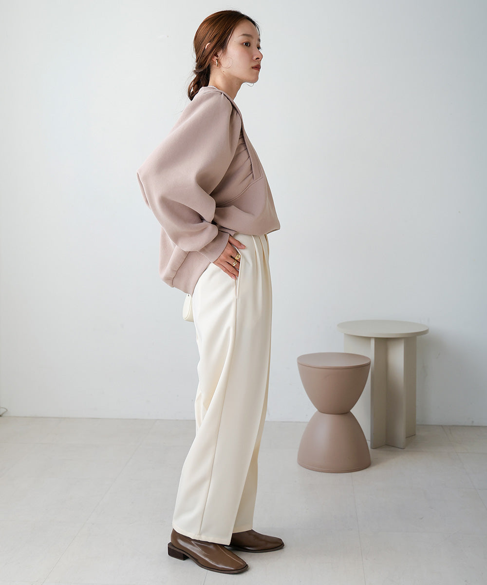 SLEEVE JERSEY WITH BRUSHED SWEAT