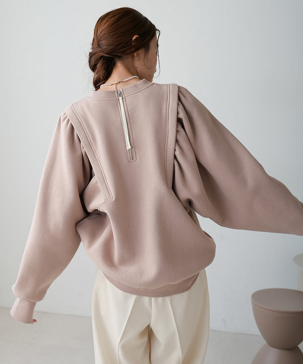 SLEEVE JERSEY WITH BRUSHED SWEAT