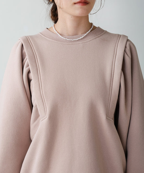 SLEEVE JERSEY WITH BRUSHED SWEAT