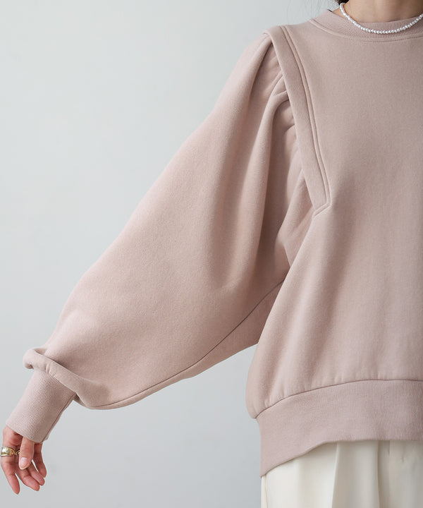 SLEEVE JERSEY WITH BRUSHED SWEAT