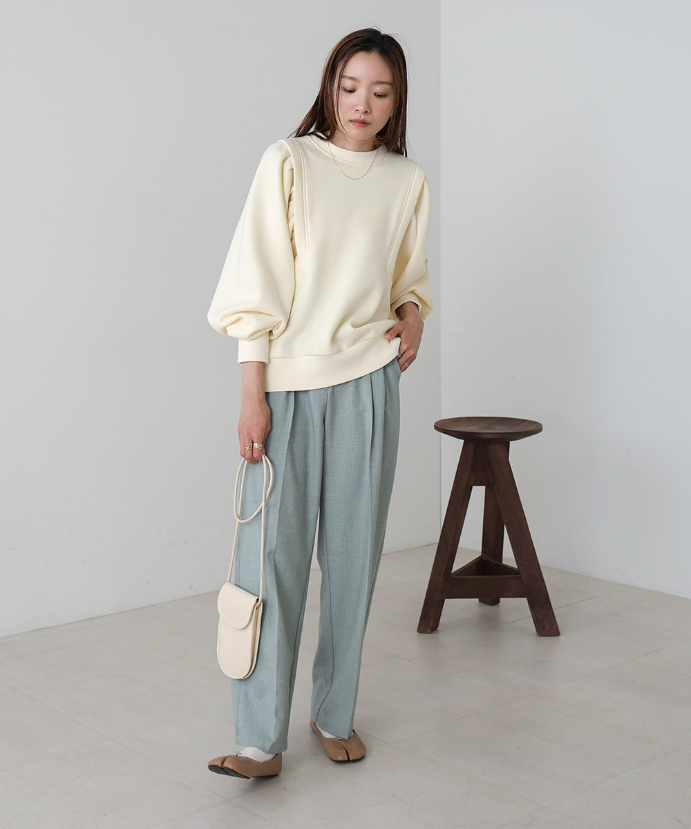 SLEEVE JERSEY WITH BRUSHED SWEAT