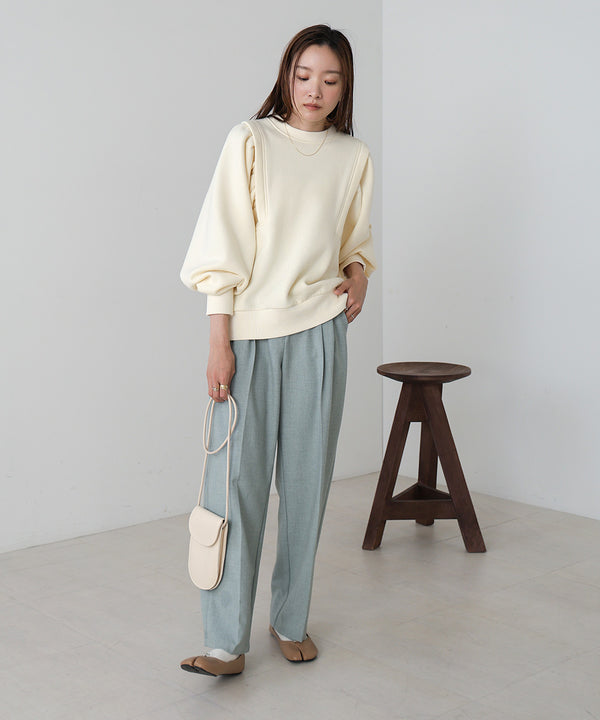 SLEEVE JERSEY WITH BRUSHED SWEAT