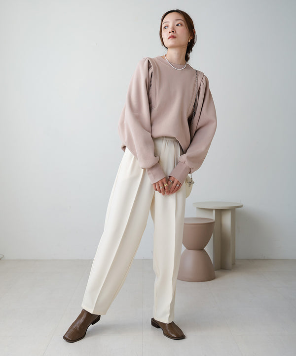 SLEEVE JERSEY WITH BRUSHED SWEAT