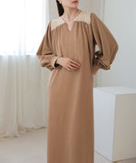 BACK RIBBON VOLUME SLEEVE ONEPIECE