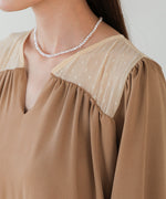 BACK RIBBON VOLUME SLEEVE ONEPIECE