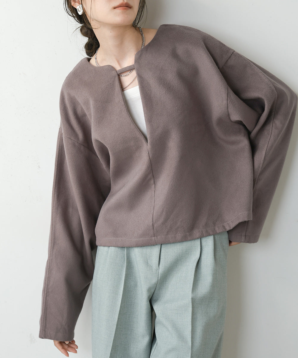 2WAY KEY NECK PULLOVER