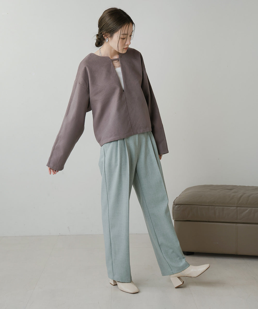 2WAY KEY NECK PULLOVER