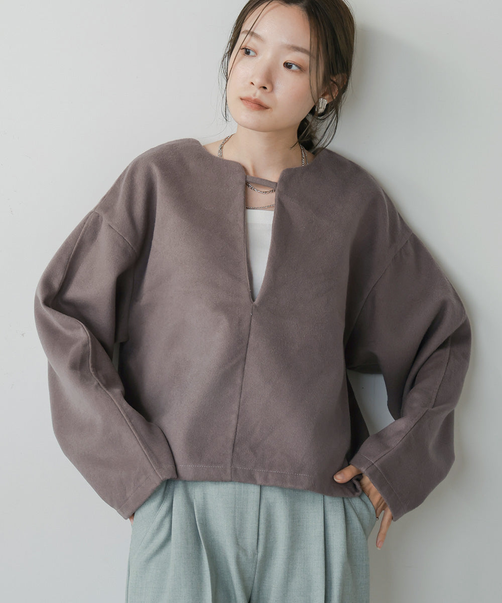 2WAY KEY NECK PULLOVER