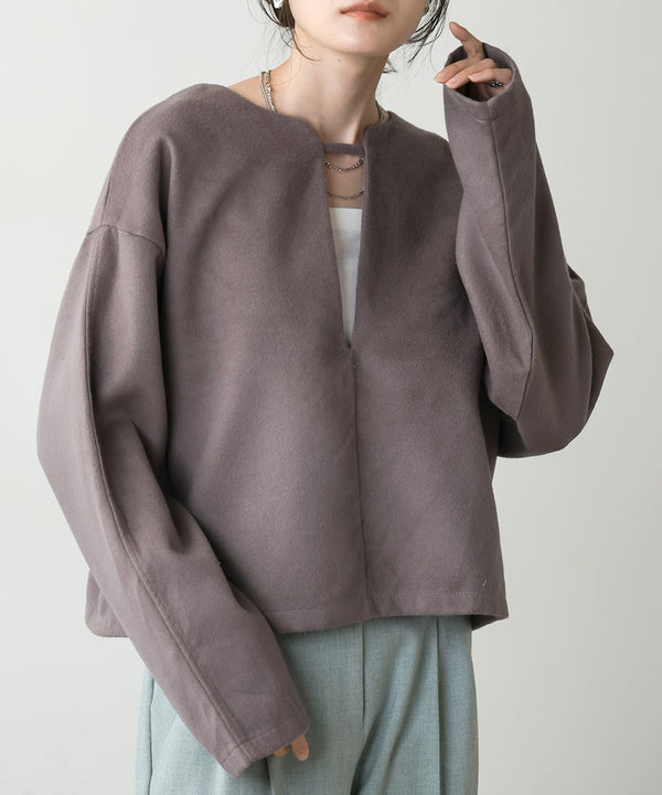 2WAY KEY NECK PULLOVER