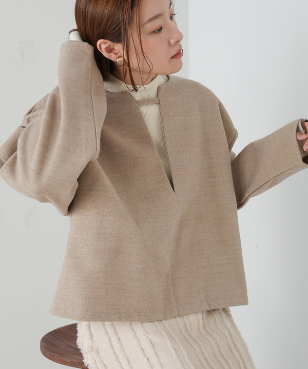 2WAY KEY NECK PULLOVER