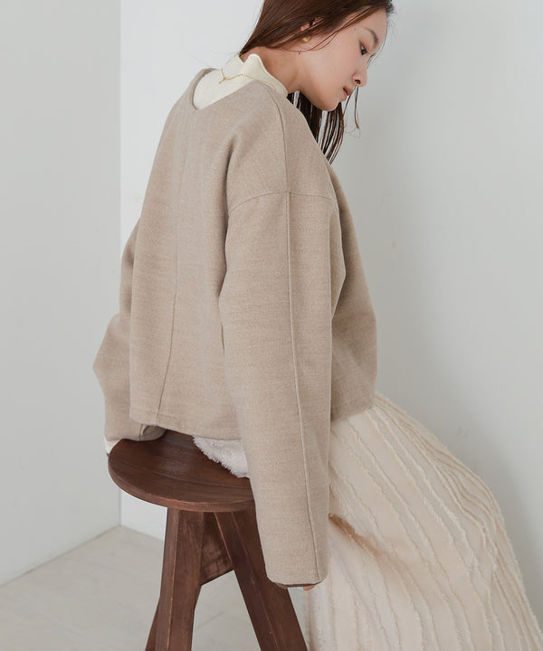 2WAY KEY NECK PULLOVER