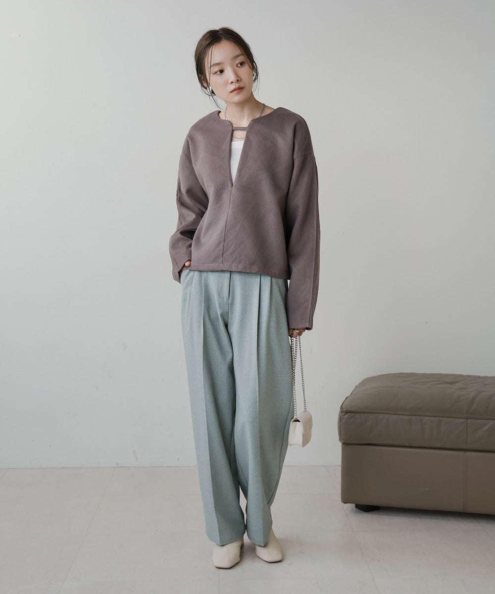 2WAY KEY NECK PULLOVER