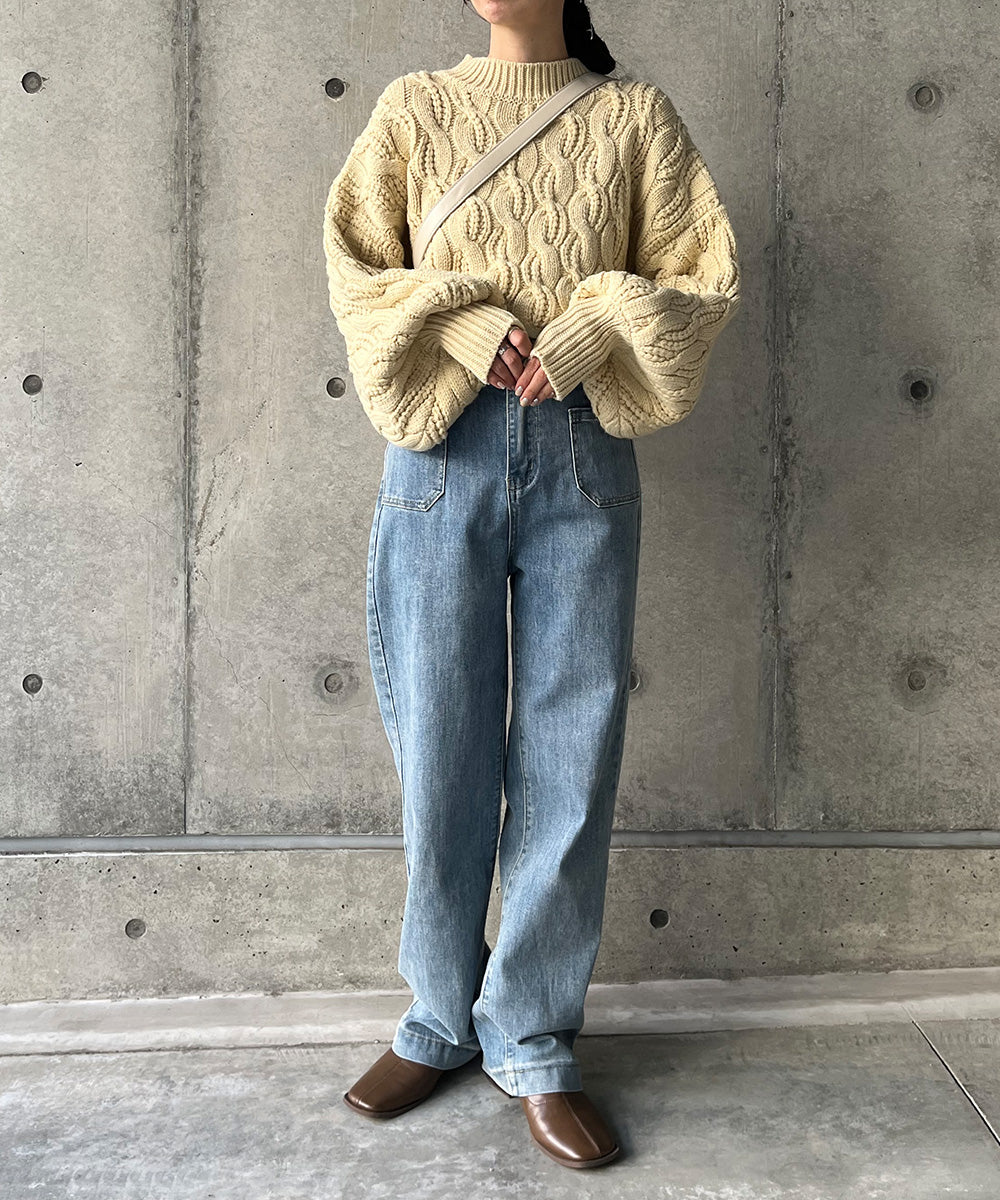 ［KNIT20％OFF］cable knit tops