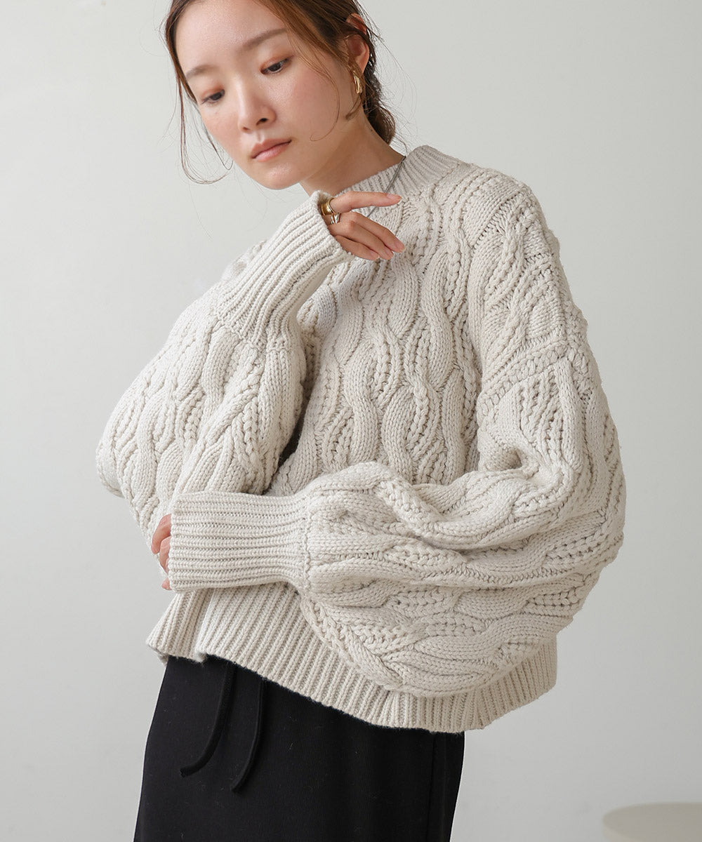 ［KNIT20％OFF］cable knit tops