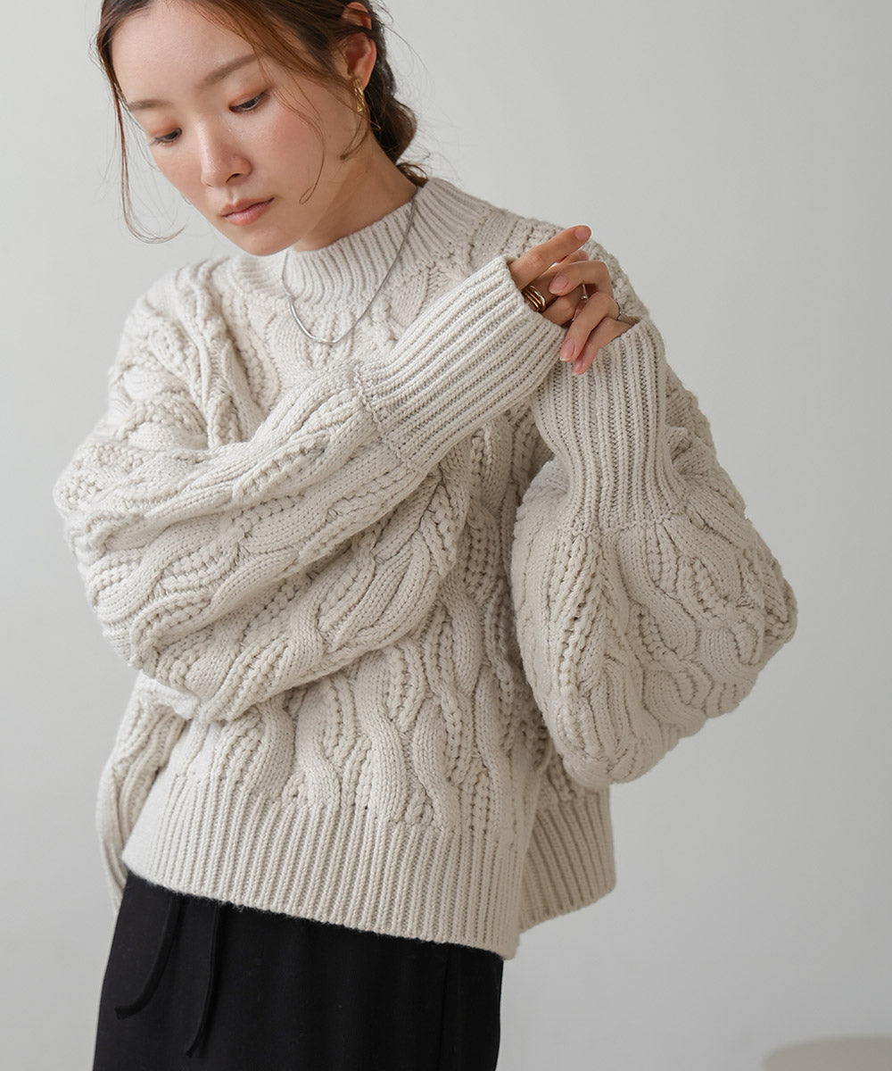 ［KNIT20％OFF］cable knit tops