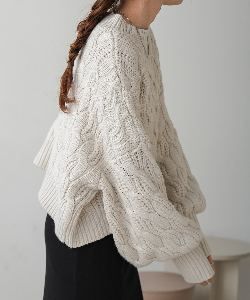 ［KNIT20％OFF］cable knit tops