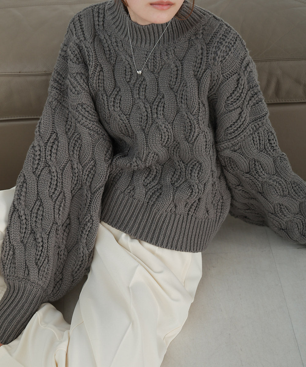 ［KNIT20％OFF］cable knit tops