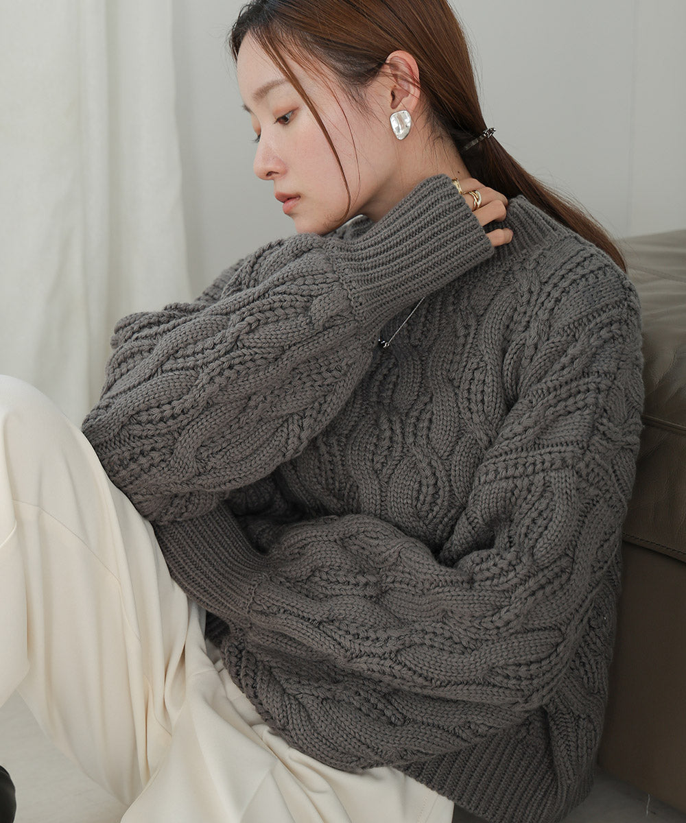 ［KNIT20％OFF］cable knit tops