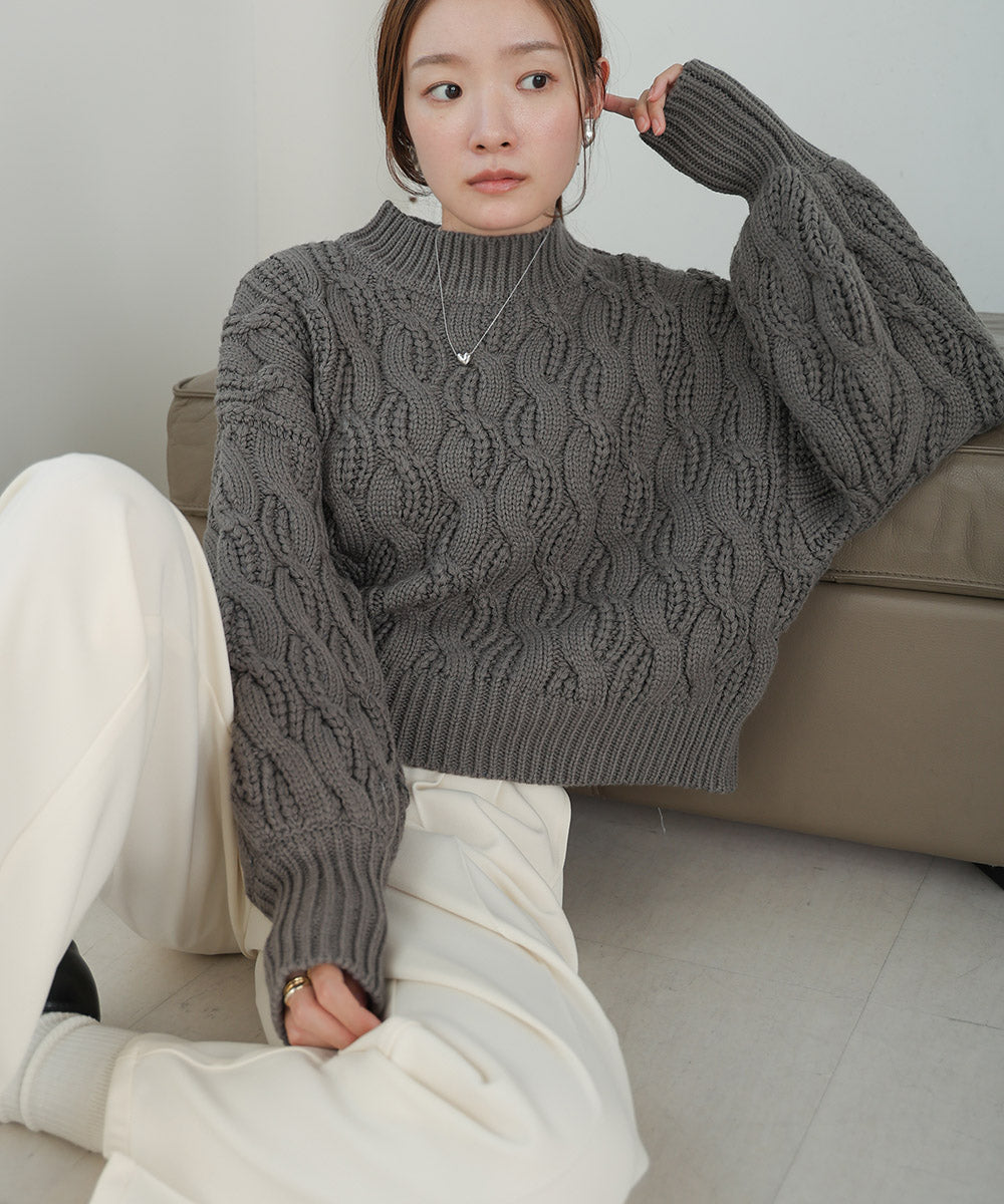 ［KNIT20％OFF］cable knit tops