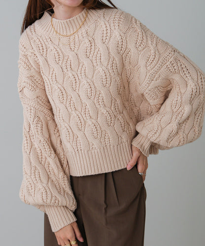 ［KNIT20％OFF］cable knit tops