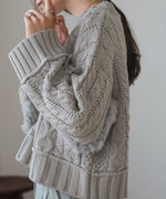 RABBIT FUR SHORT KNIT
