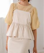 【低身長向けサイズあり】ペプラムＩラインキャミワンピース