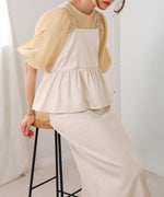 【低身長向けサイズあり】ペプラムＩラインキャミワンピース