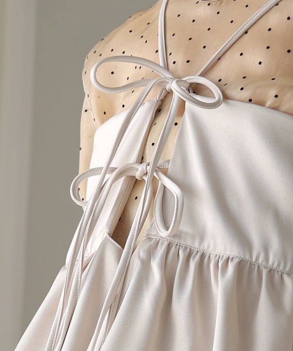 【低身長向けサイズあり】ペプラムＩラインキャミワンピース