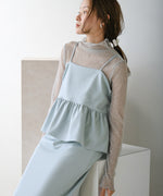 【低身長向けサイズあり】ペプラムＩラインキャミワンピース