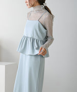 【低身長向けサイズあり】ペプラムＩラインキャミワンピース