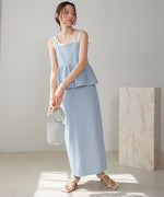 【低身長向けサイズあり】ペプラムＩラインキャミワンピース