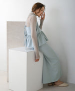 【低身長向けサイズあり】ペプラムＩラインキャミワンピース