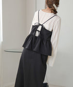 【低身長向けサイズあり】ペプラムＩラインキャミワンピース