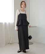 【低身長向けサイズあり】ペプラムＩラインキャミワンピース