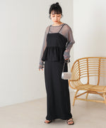 【低身長向けサイズあり】ペプラムＩラインキャミワンピース