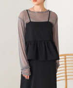 【低身長向けサイズあり】ペプラムＩラインキャミワンピース