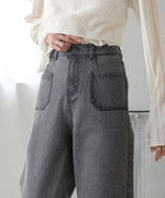 FRONT DOUBLE POCKET DENIM PANTS