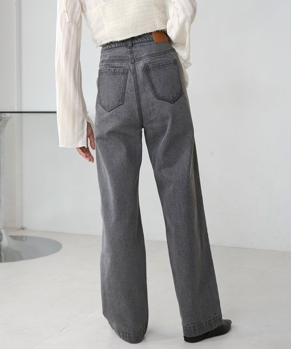 FRONT DOUBLE POCKET DENIM PANTS