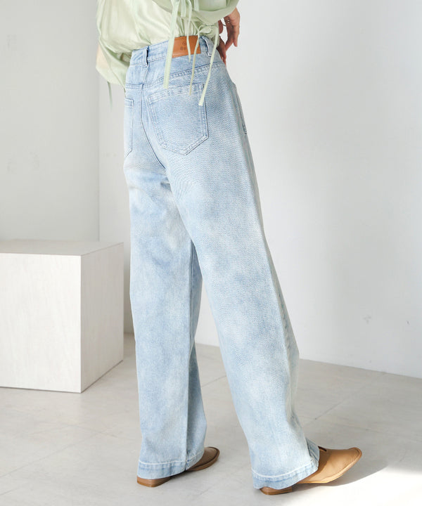 FRONT DOUBLE POCKET DENIM PANTS
