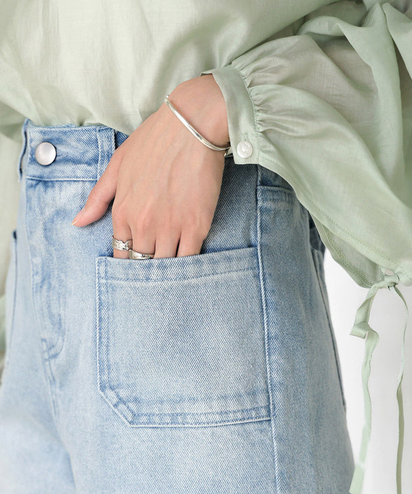 FRONT DOUBLE POCKET DENIM PANTS