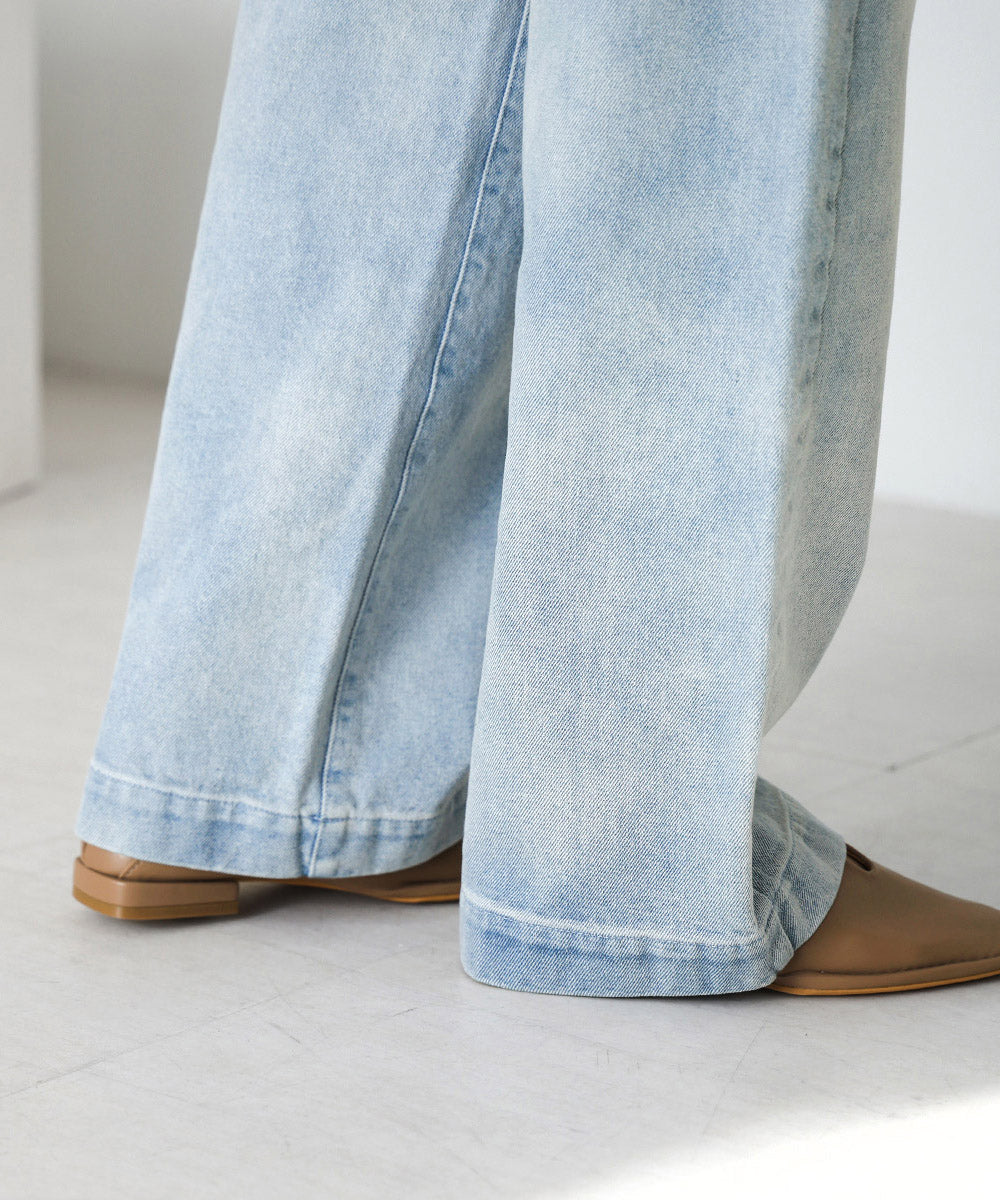 FRONT DOUBLE POCKET DENIM PANTS