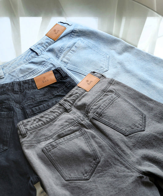 FRONT DOUBLE POCKET DENIM PANTS