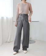 FRONT DOUBLE POCKET DENIM PANTS