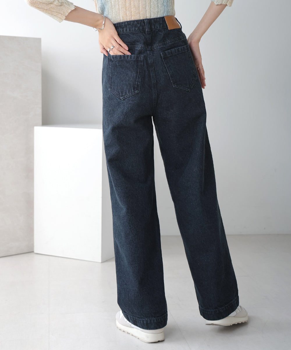 FRONT DOUBLE POCKET DENIM PANTS