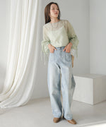 FRONT DOUBLE POCKET DENIM PANTS