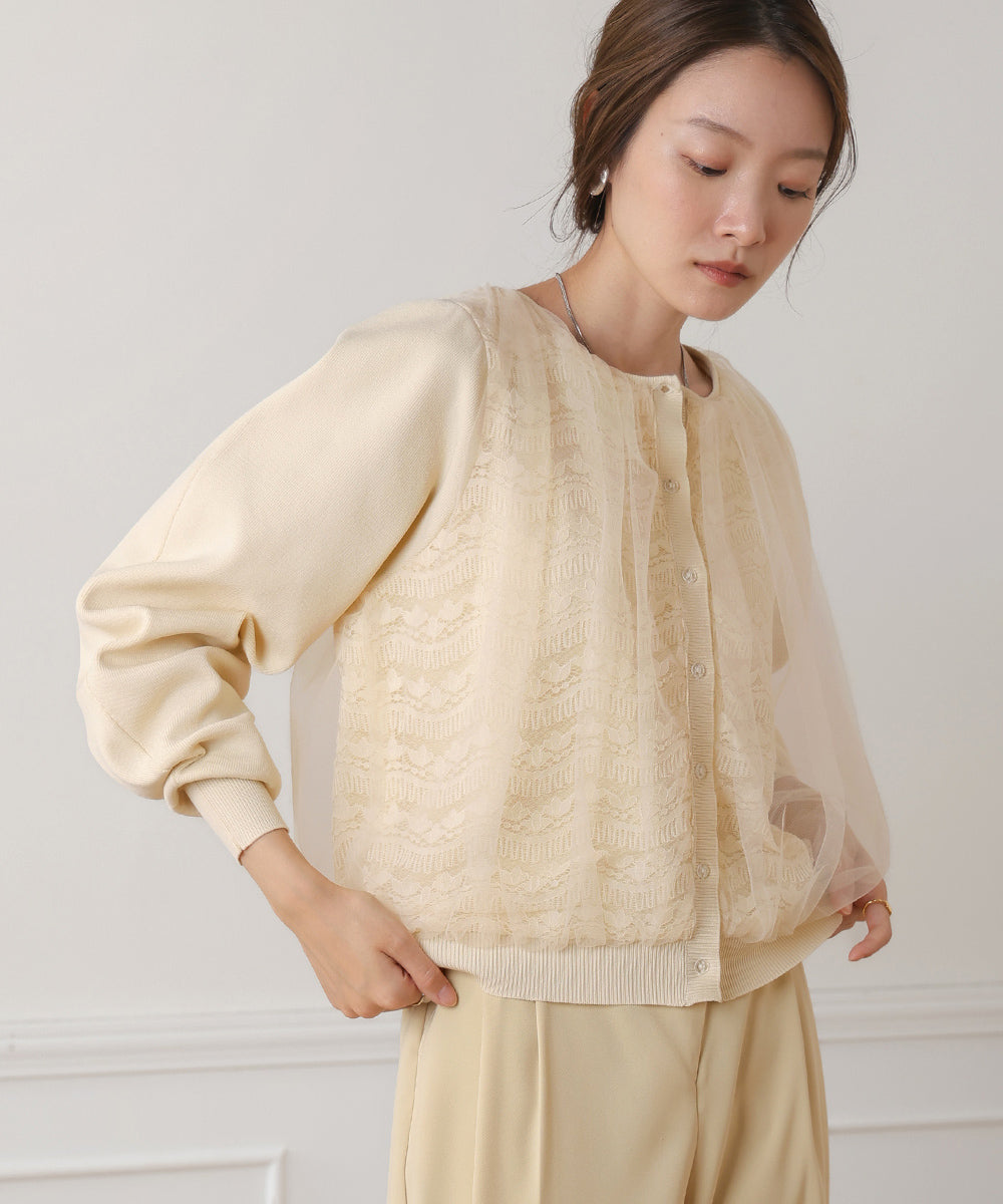 LACE TULLE CARDIGAN