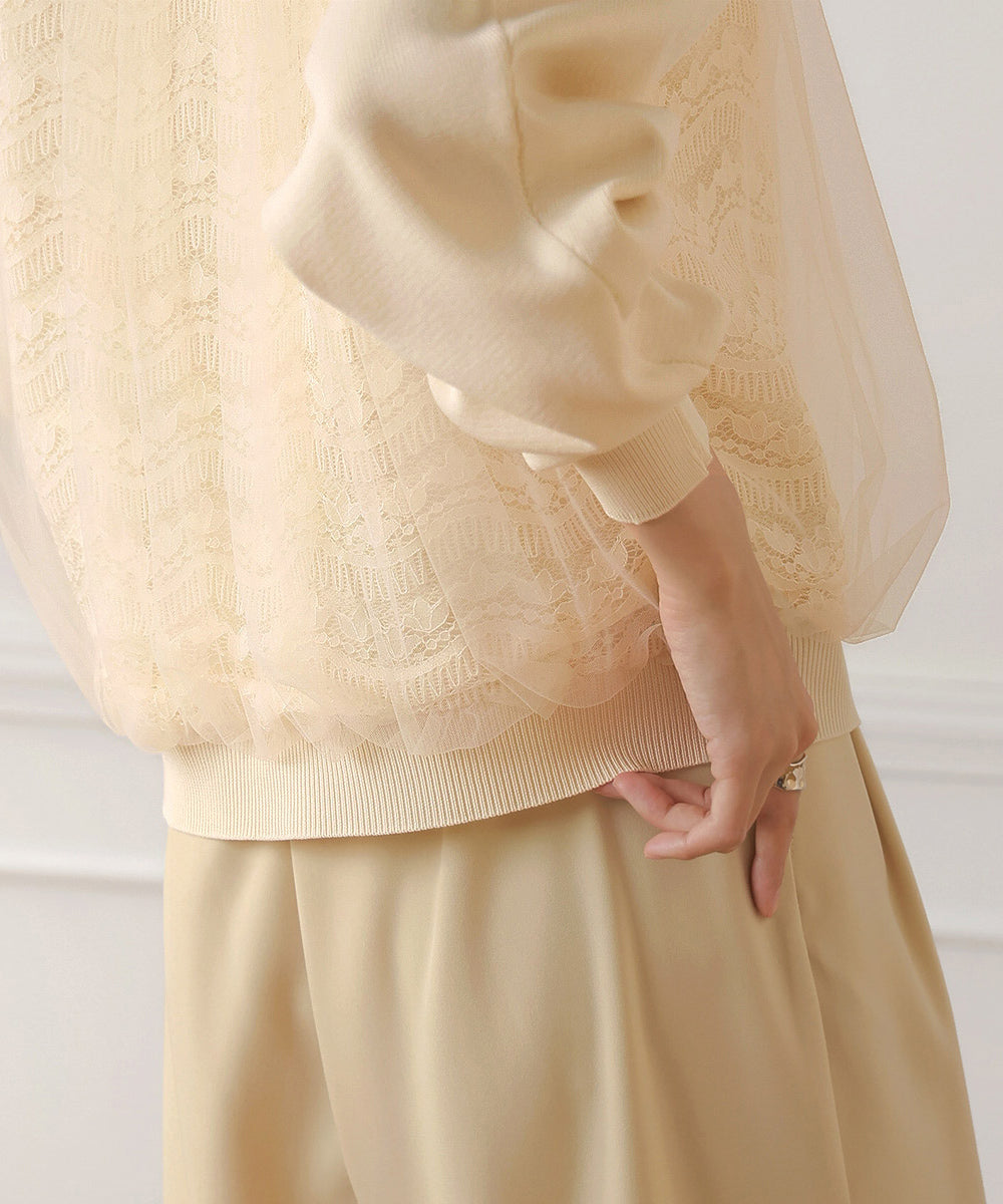LACE TULLE CARDIGAN